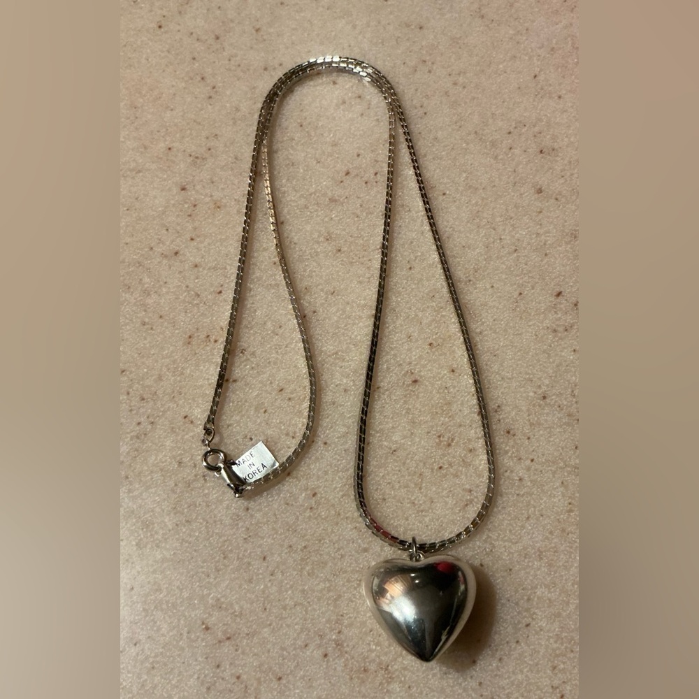 Silver Heart Pendant Necklace